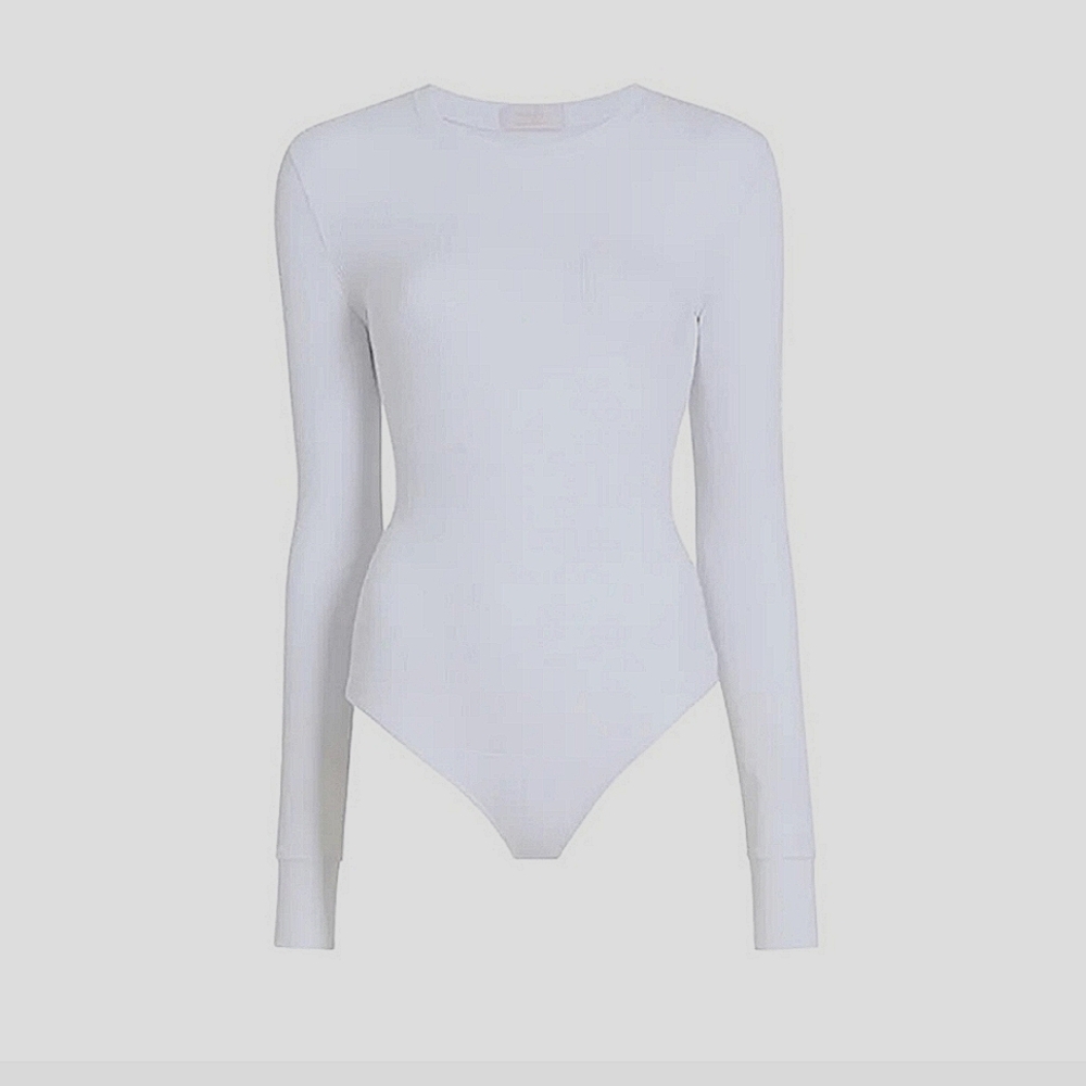 Nuuds Waffle Thermal White Long Sleeve Body Suit XS